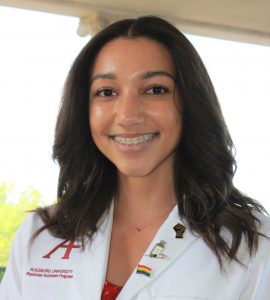 headshot of ashley schleh in a pa program white coat